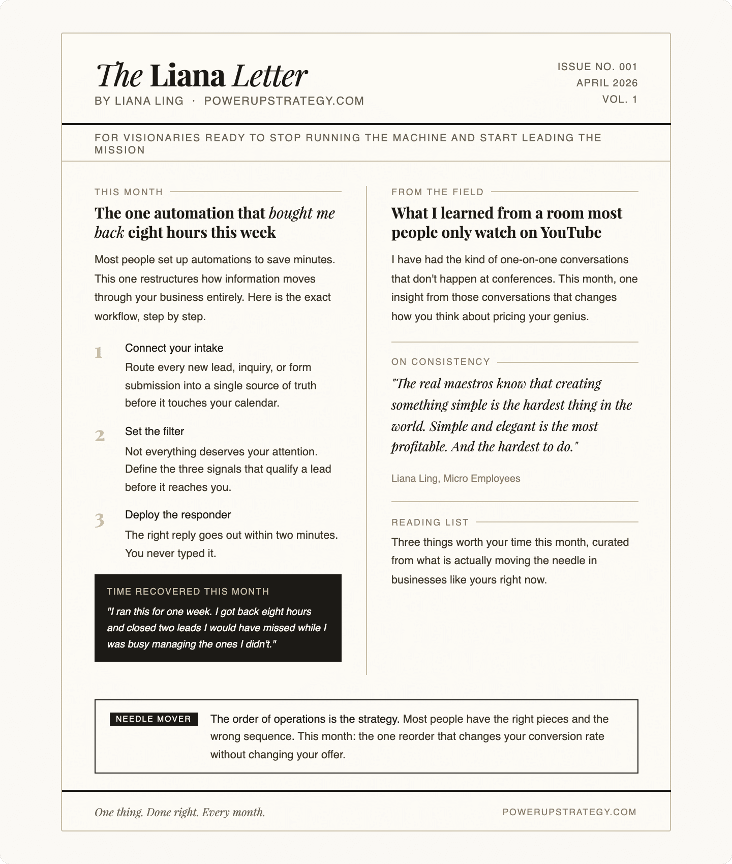 The Liana Letter newsletter
